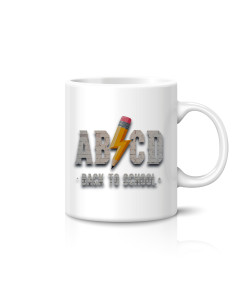AB CD Pencil Lightning Mug