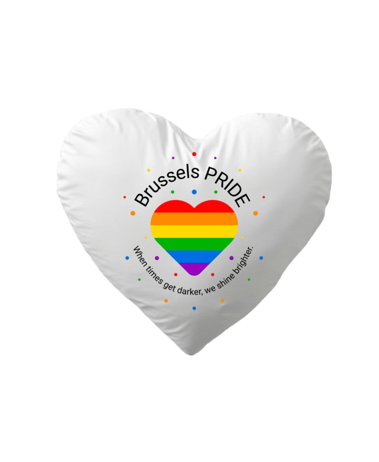 Brussels Pride – Rainbow Heart Pillow