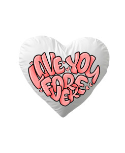 Love You Forever – Heart‑Shaped Decorative Pillow