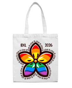 BXL 2026 – Love Is Love Rainbow Flower Tote Bag