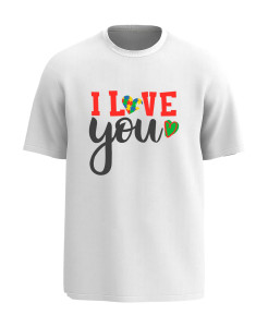 I Love You – Puzzle Heart – Autism Support T‑shirt