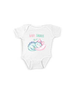 Baby Saurus sleeping dinosaur baby bodysuit