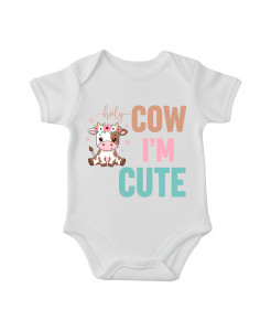 Floral Cow Baby Bodysuit