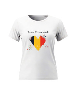 Bonne fête nationale – Belgium Heart T‑Shirt Bonne fête nationale – Belgium Heart T‑Shirt