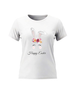 Cute Floral Crown Easter Bunny T‑Shirt