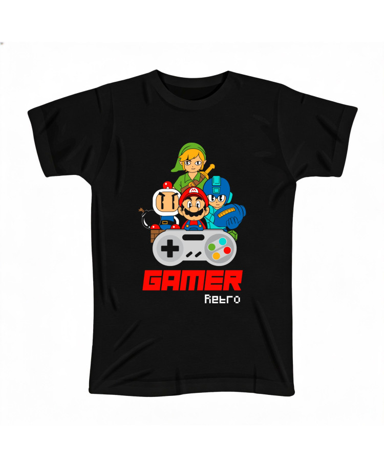 Retro Gamer Characters Kids T‑shirt Retro Gamer Characters Kids T‑shirt