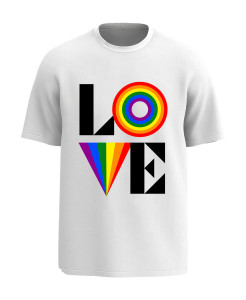 Geometric Rainbow LOVE T‑Shirt