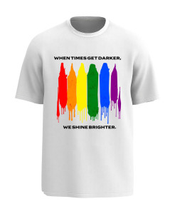 Shine Brighter – Rainbow Streaks Pride T‑Shirt