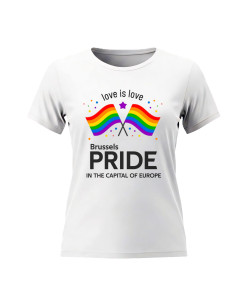 Brussels Pride – Love Is Love Flag T‑Shirt
