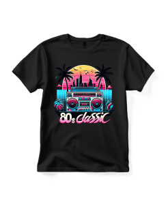 Synthwave Boombox Retro T‑shirt Synthwave Boombox Retro T‑shirt