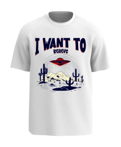 I Want To Believe – Desert UFO T‑Shirt