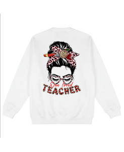 One Loved Teacher – Leopard Bun & Glasses – Teacher Sweatshirt One Loved Teacher – Leopard Bun & Glasses – Teacher Sweatshirt
