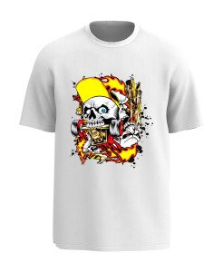 Skull Skate Flame Teenager T‑shirt